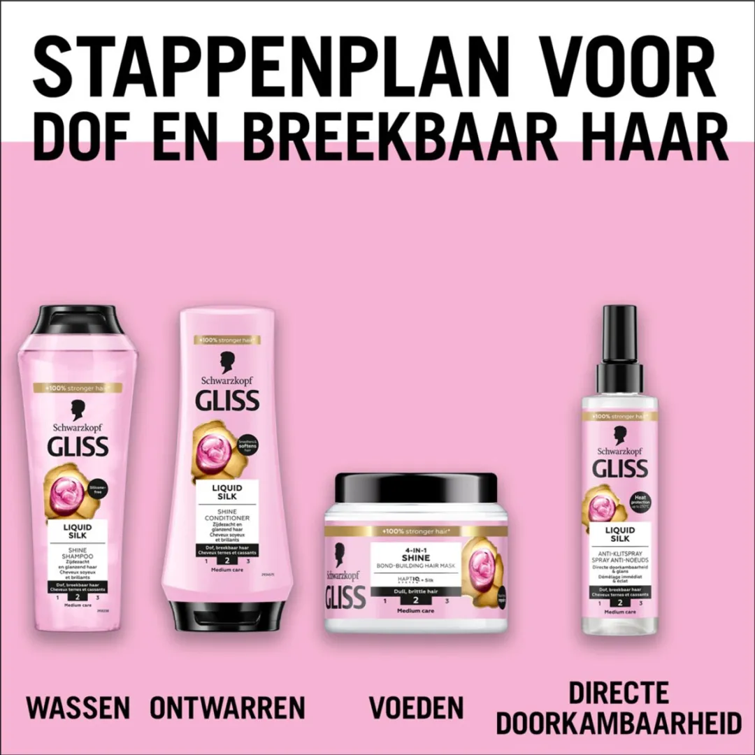 Gliss - Hair Repair - Conditioner met Liquid Silk voor Zijdezacht Haar - 200 ml - Voordeelverpakking - 6 stuks