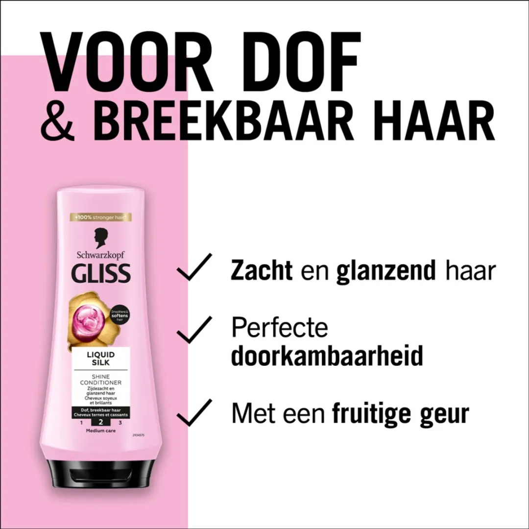 Gliss - Hair Repair - Conditioner met Liquid Silk voor Zijdezacht Haar - 200 ml - Voordeelverpakking - 6 stuks