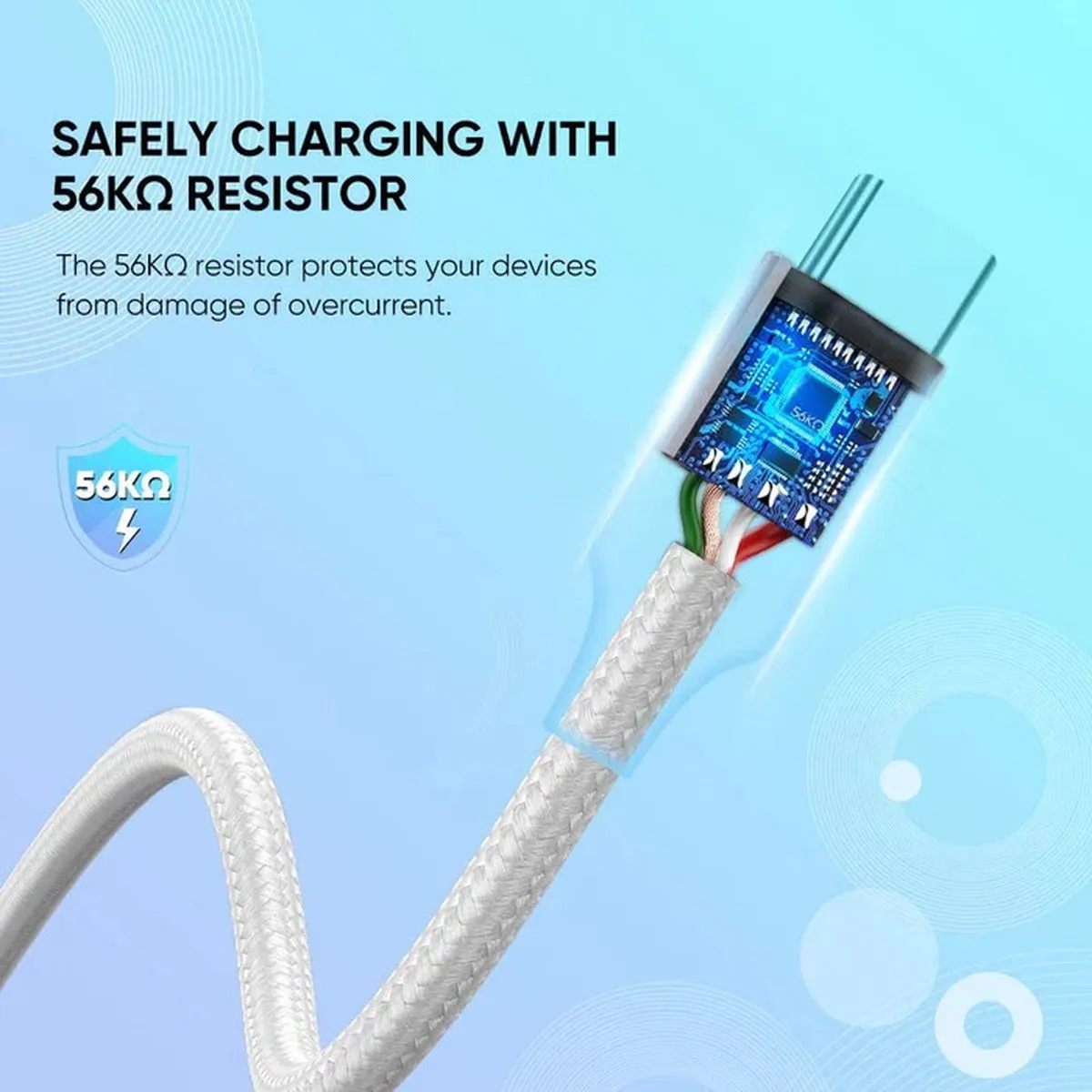 UGREEN 60130 USB-A naar USB-C Kabel - 3A Snelladen - 0.5m - Zilvergrijs - afbeelding 4 van 5