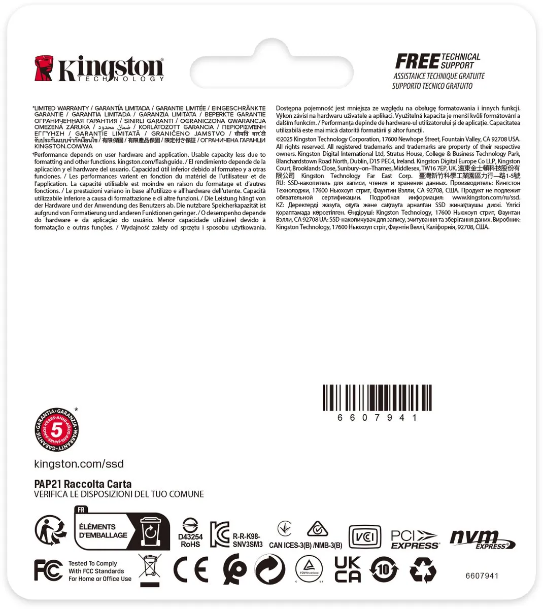 Kingston NV3 SNV3SM3/500G M.2 2230 SSD - 500GB