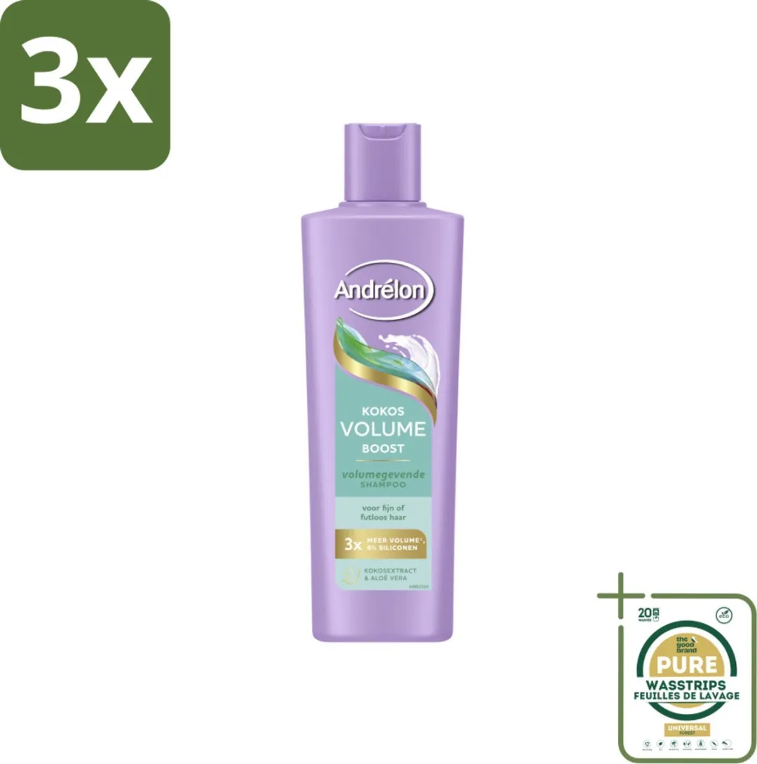 Andrélon Kokos Volume Boost Shampoo 250ml - 3 Stuks