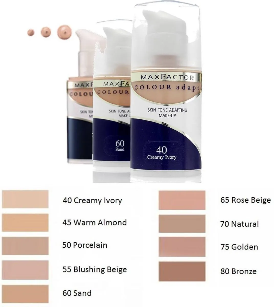 Max Factor Colour Adapt 40 Cream Ivory1 Foundation 34ml