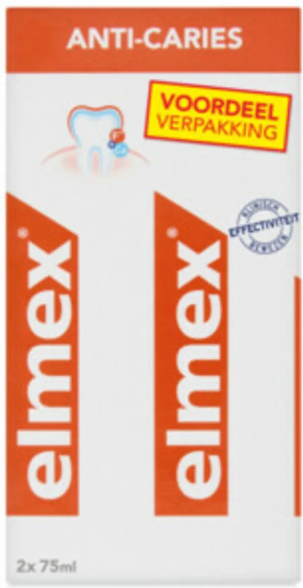 3 x Elmex – Tandpasta – Anti-Cariës – 2x75 ml - Tandpasta Tegen Gaatjes - Aminfluoride - Cariësbescherming - Remineralisatie - Tanden Beschermen