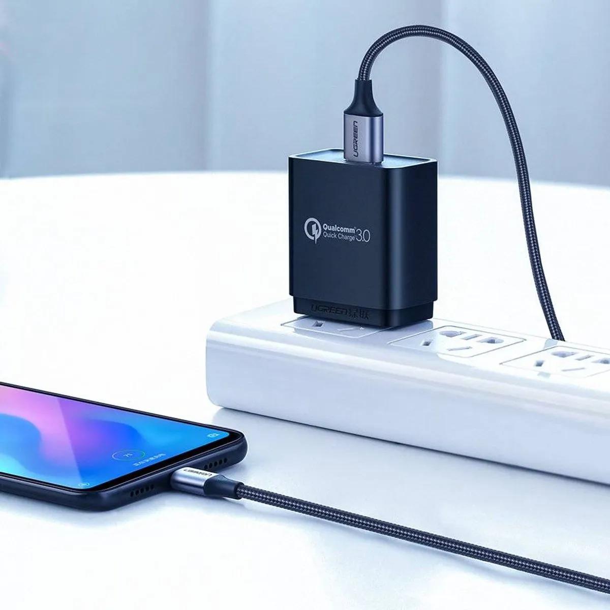 UGREEN USB-C 3A Snellaadadapterkabel 0,5m - Transparent - afbeelding 6 van 6
