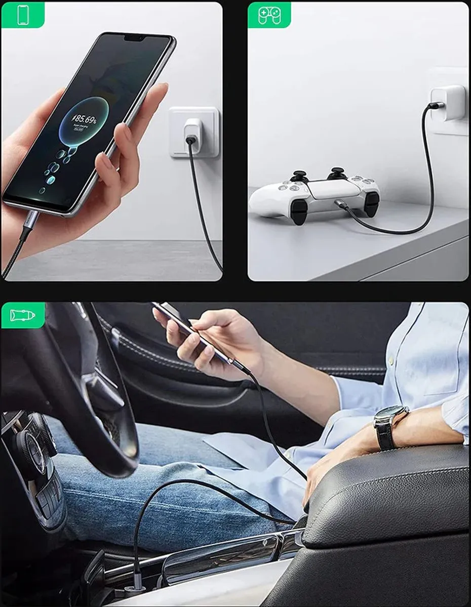 UGREEN USB-C 3A Snellaadadapterkabel 0,5m - Transparent