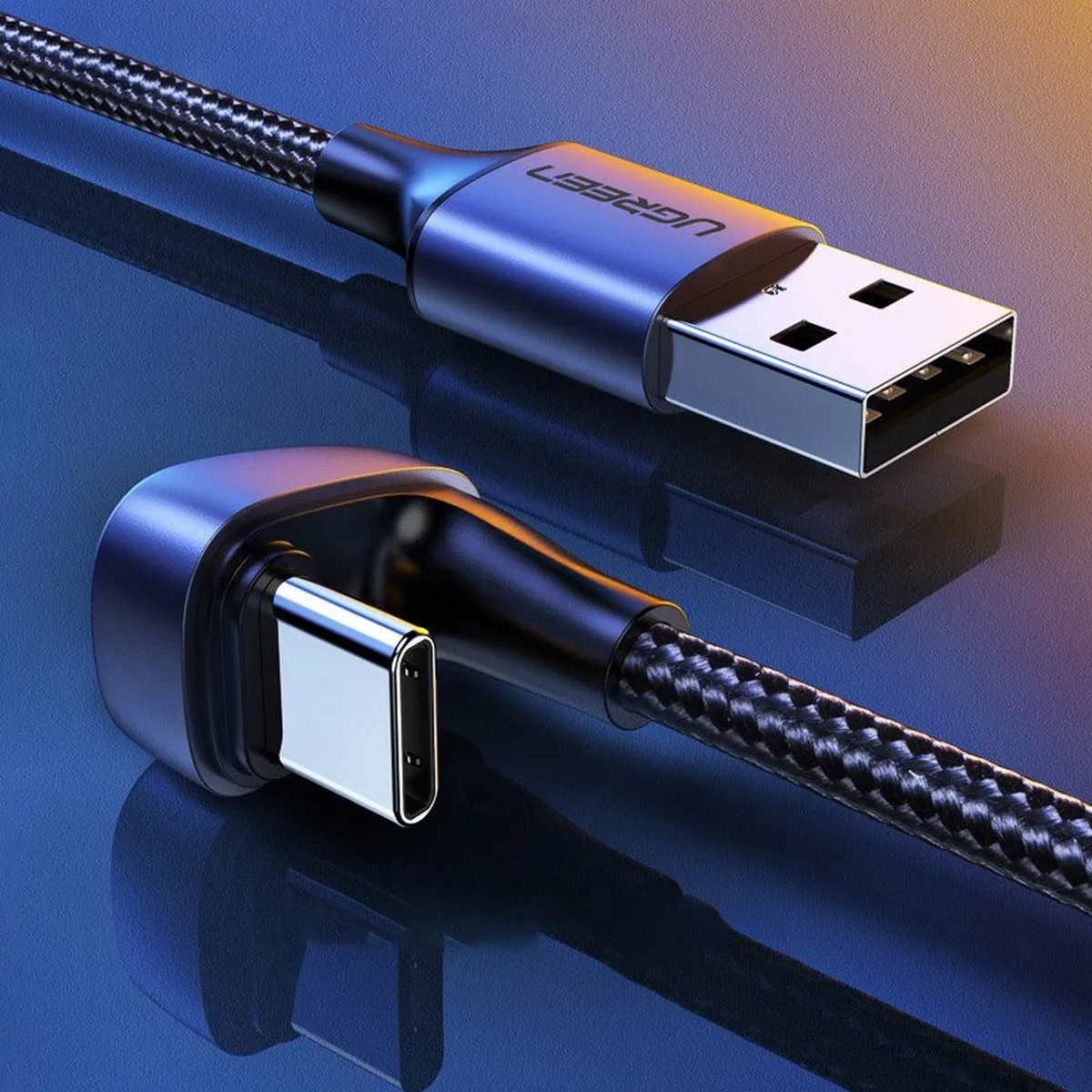 Ugreen Nylon Haakse USB-C Kabel 18W - Grijs - afbeelding 6 van 6