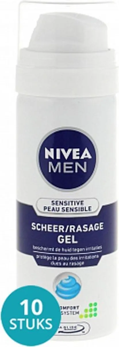 NIVEA Men Sensitive Scheergel Mini - 10x30ml - afbeelding 6 van 6