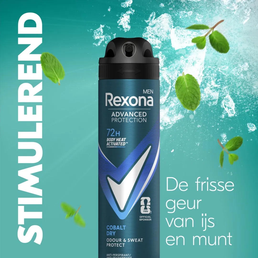 Rexona Men - Anti-Transpirant Spray - Advanced Protection - Cobalt Dry - 2 x 150 ml - Voordeelverpakking