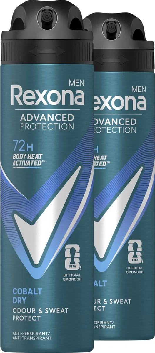 Rexona Men - Anti-Transpirant Spray - Advanced Protection - Cobalt Dry - 2 x 150 ml - Voordeelverpakking