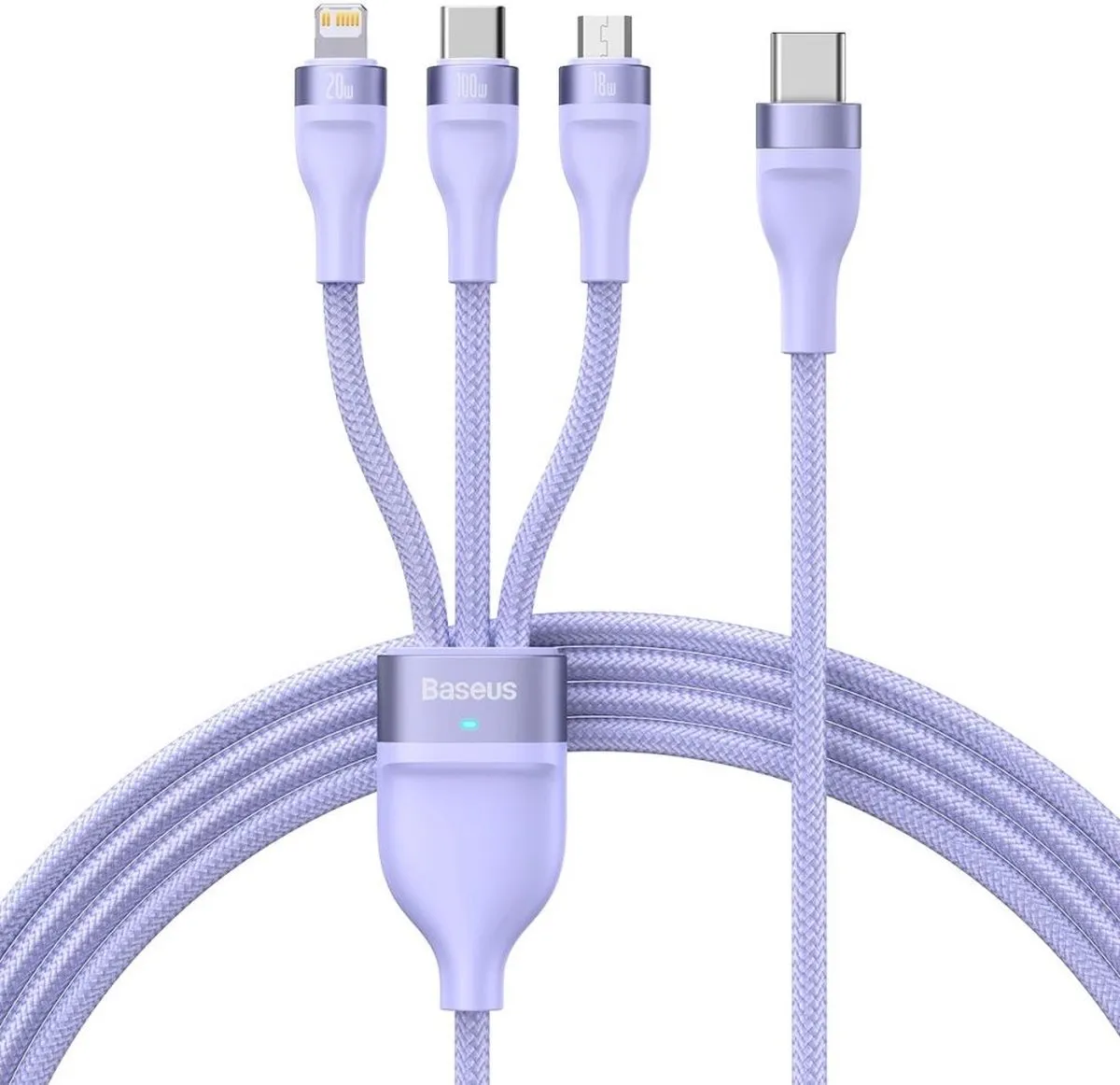 Baseus USB-A naar Lightning/USB-C/Micro USB Kabel 100W 1,2m