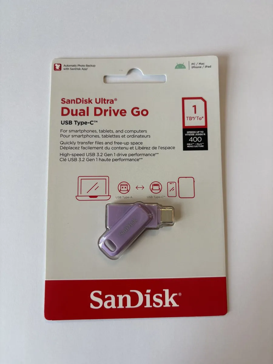 SanDisk Ultra Dual Drive Go 1TB USB-C - Lavendel