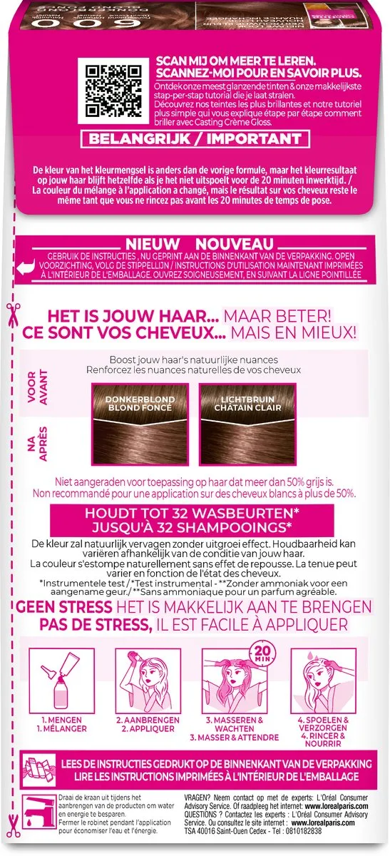 L'Oréal Paris Casting Crème Gloss 600 Donkerblond - Semi-permanente haarkleuring 1030ml