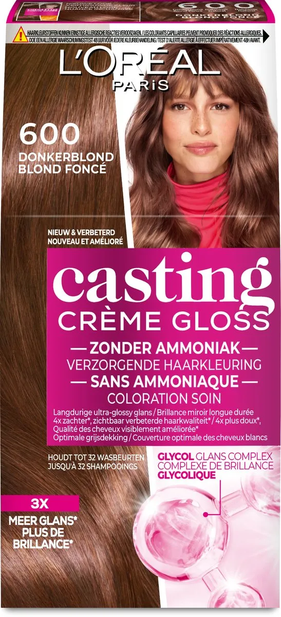 L'Oréal Paris Casting Crème Gloss 600 Donkerblond - Semi-permanente haarkleuring 1030ml