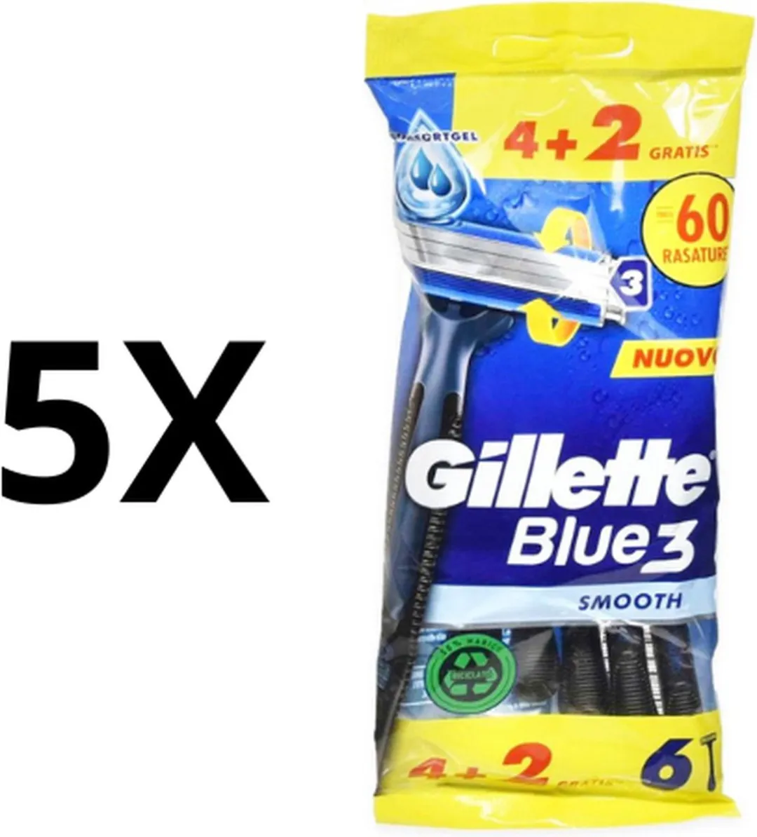 Gillette Blue3 Smooth Wegwerpscheermesjes 30 Stuks
