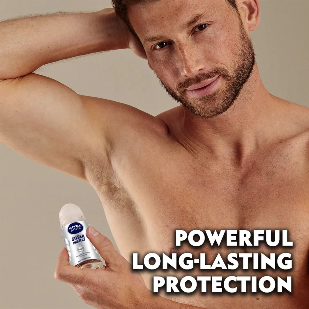 NIVEA Men Silver Protect Deo Roller - 6x50ml - afbeelding 6 van 6