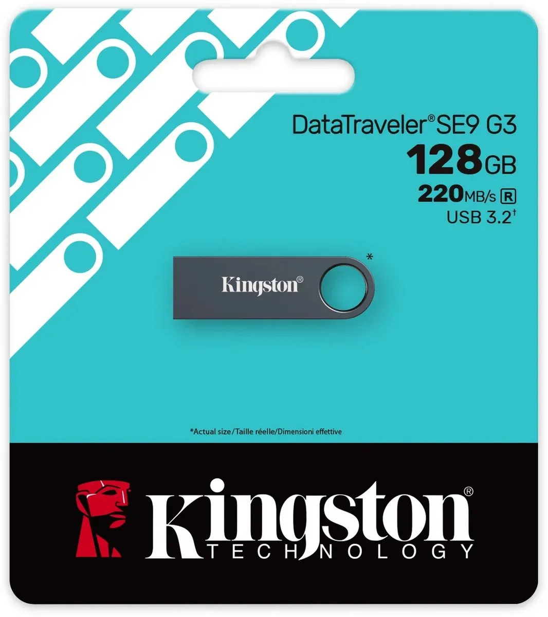 Kingston DataTraveler SE9 G3 128GB USB-Stick - 220 MB/s - Zwart