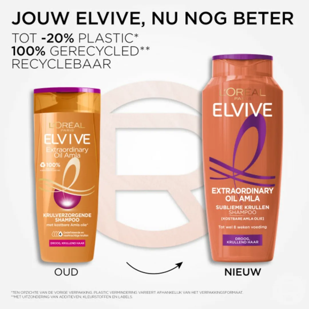 L'Oréal Paris Elvive Extraordinary Oil Krulverzorging Shampoo 250ml - 10 Stuks
