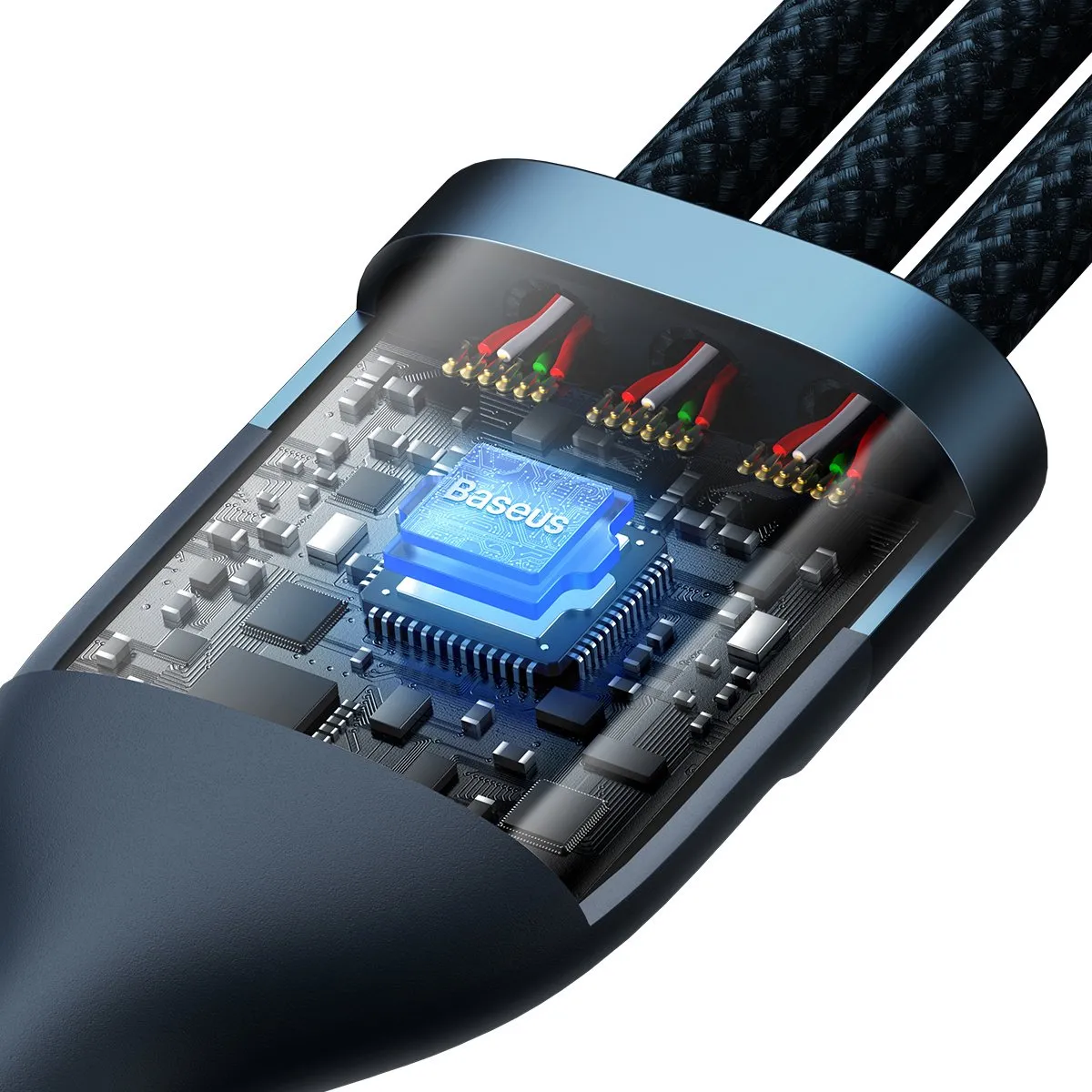 Baseus Flash Series 3-in-1 Kabel 66W 1,2m - Blauw