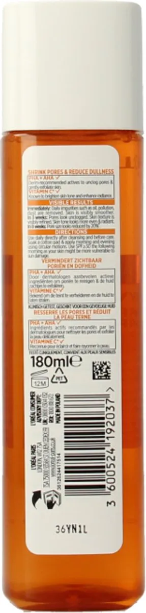 L'Oréal Paris Revitalift Vitamin C Pore Perfecting Toner 180ml - afbeelding 6 van 6