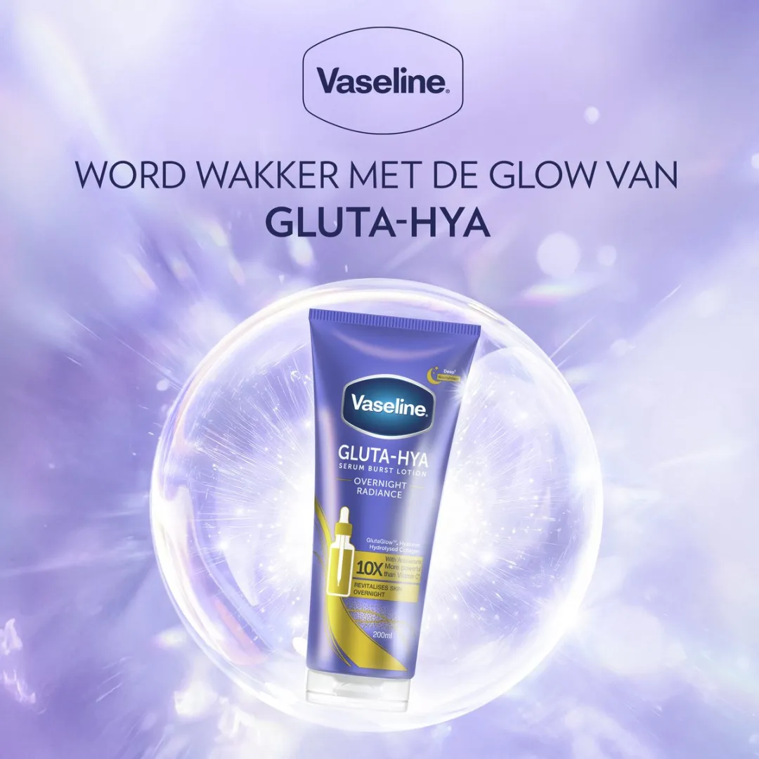 Vaseline Gluta-Hya Serum Burst Overnight Lotion - 6x200ml