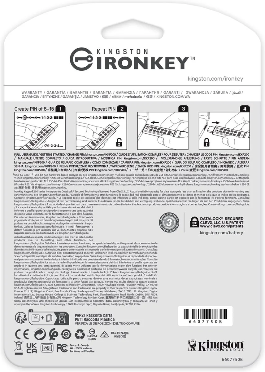 Kingston IronKey 64GB USB-C Keypad 200C - FIPS 140-3 Lvl 3