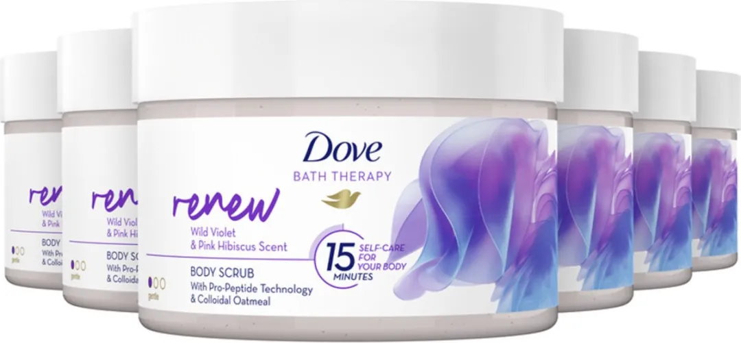 Dove Body Scrub Renew Pink Violet 295ml - 6 Stuks - afbeelding 6 van 6