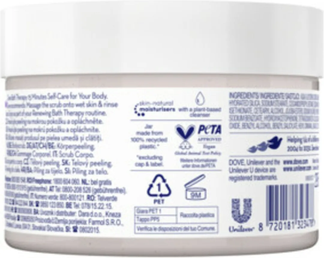 Dove Body Scrub Renew Pink Violet 295ml - 6 Stuks