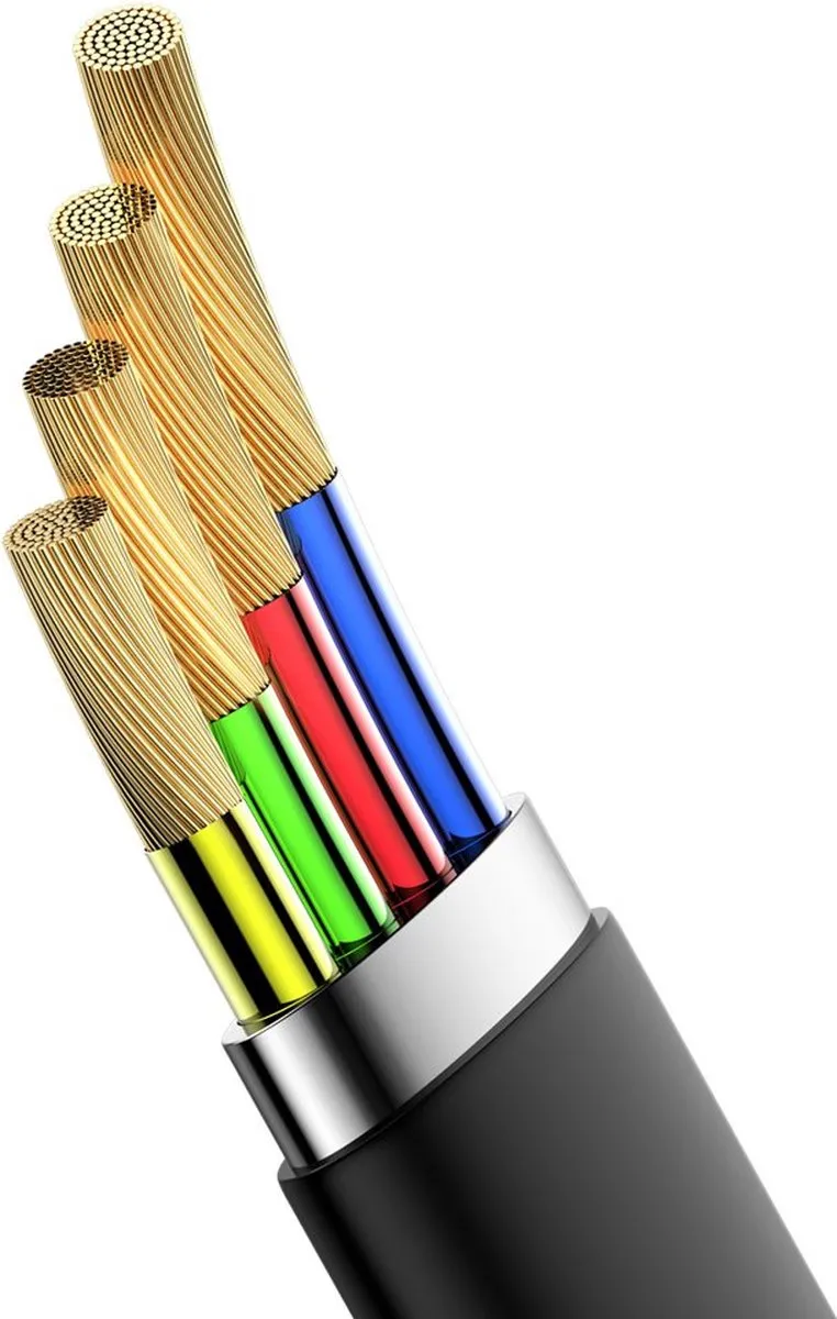 Baseus USB/USB-C SuperCharge Kabel 5A 40W QC3.0 - 23cm Grijs