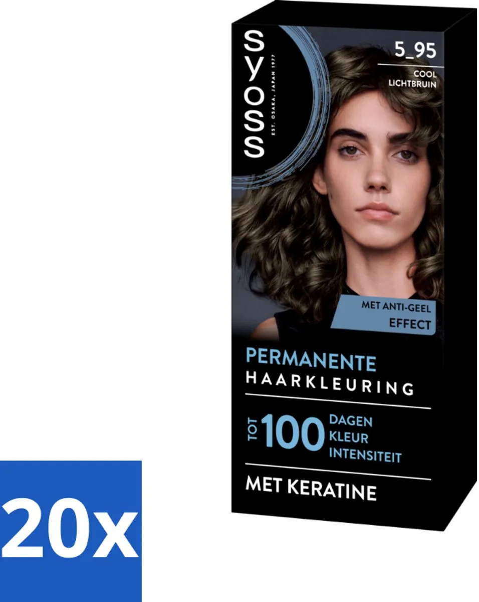 SYOSS - Permanent Coloration 5-95 - Haarverf - Permanente Haarkleuring - Cool Lichtbruin - Grijsdekking - Vermindert Haarbreuk - Bulkverpakking - 20 stuks
