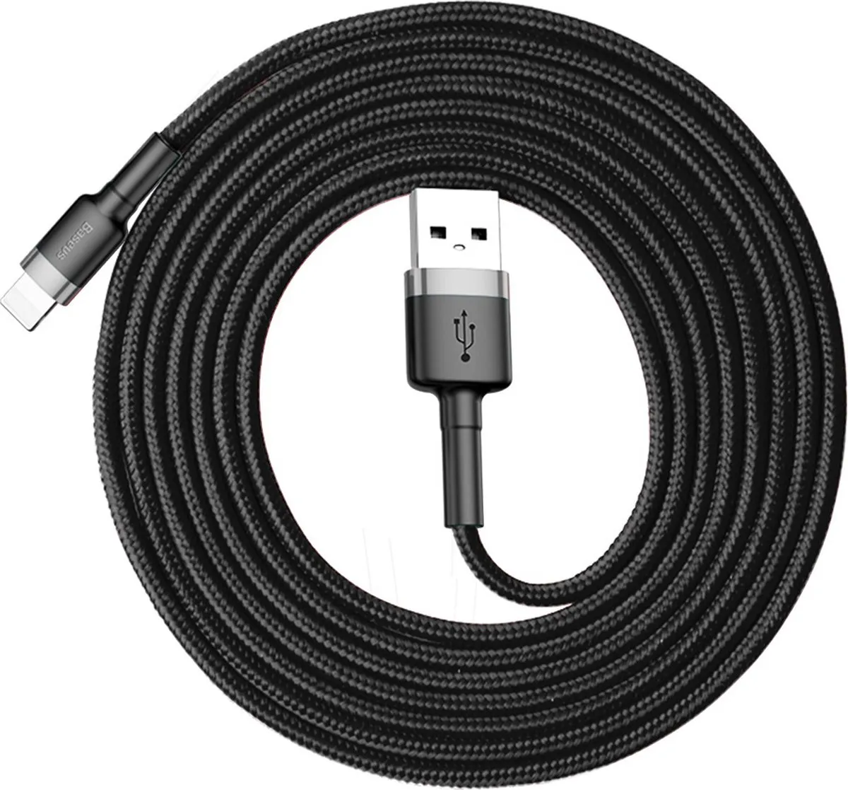 Baseus Cafule USB naar Lightning Kabel 2m - 1.5A - Zwart/Grijs - afbeelding 6 van 6