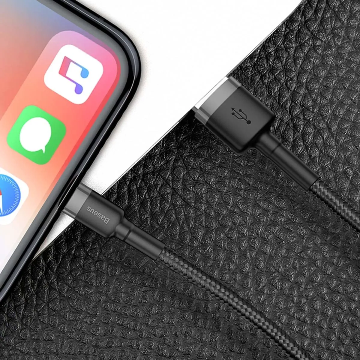 Baseus Cafule USB naar Lightning Kabel 2m - 1.5A - Zwart/Grijs