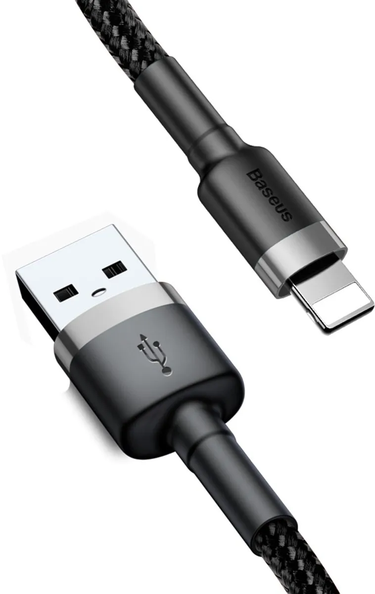 Baseus Cafule USB naar Lightning Kabel 2m - 1.5A - Zwart/Grijs