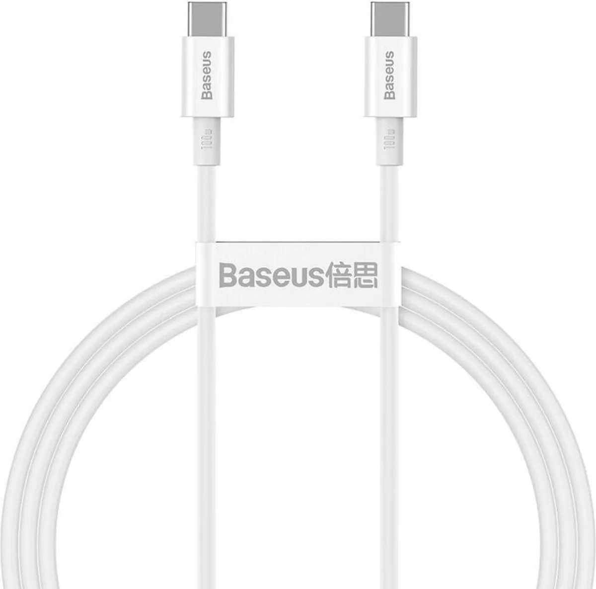 Baseus USB-C naar USB-C Kabel Max 100W - Wit - 1m