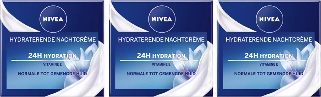 NIVEA Essentials Nachtcrème Hydraterend - 3x50ml - afbeelding 6 van 6