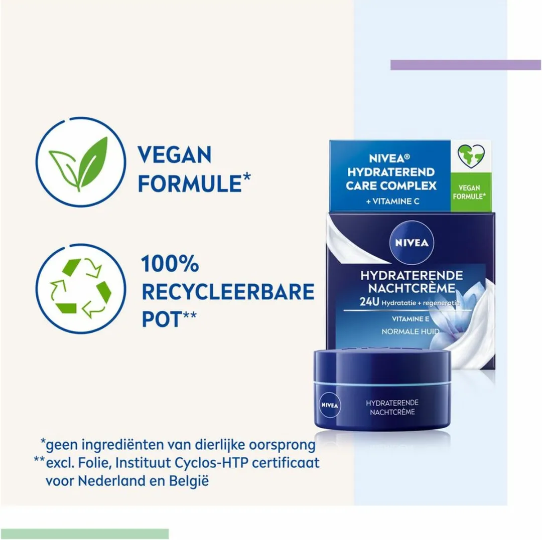 NIVEA Essentials Nachtcrème Hydraterend - 3x50ml