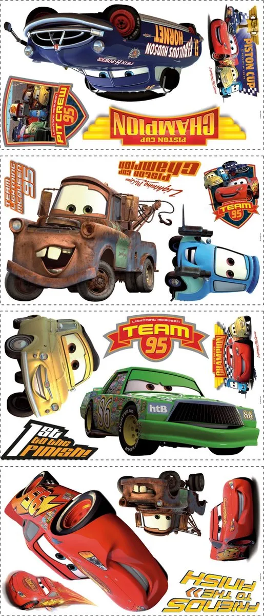 Disney Cars Piston Cup Champs Muurstickers - 19 Stuks Ø10cm - afbeelding 4 van 6