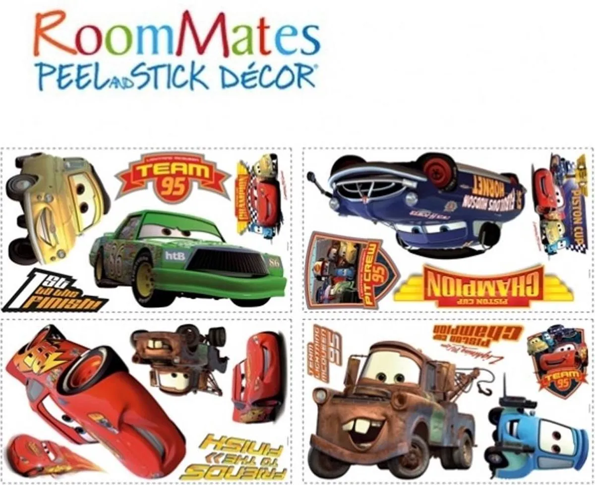 Disney Cars Piston Cup Champs Muurstickers - 19 Stuks Ø10cm - afbeelding 3 van 6