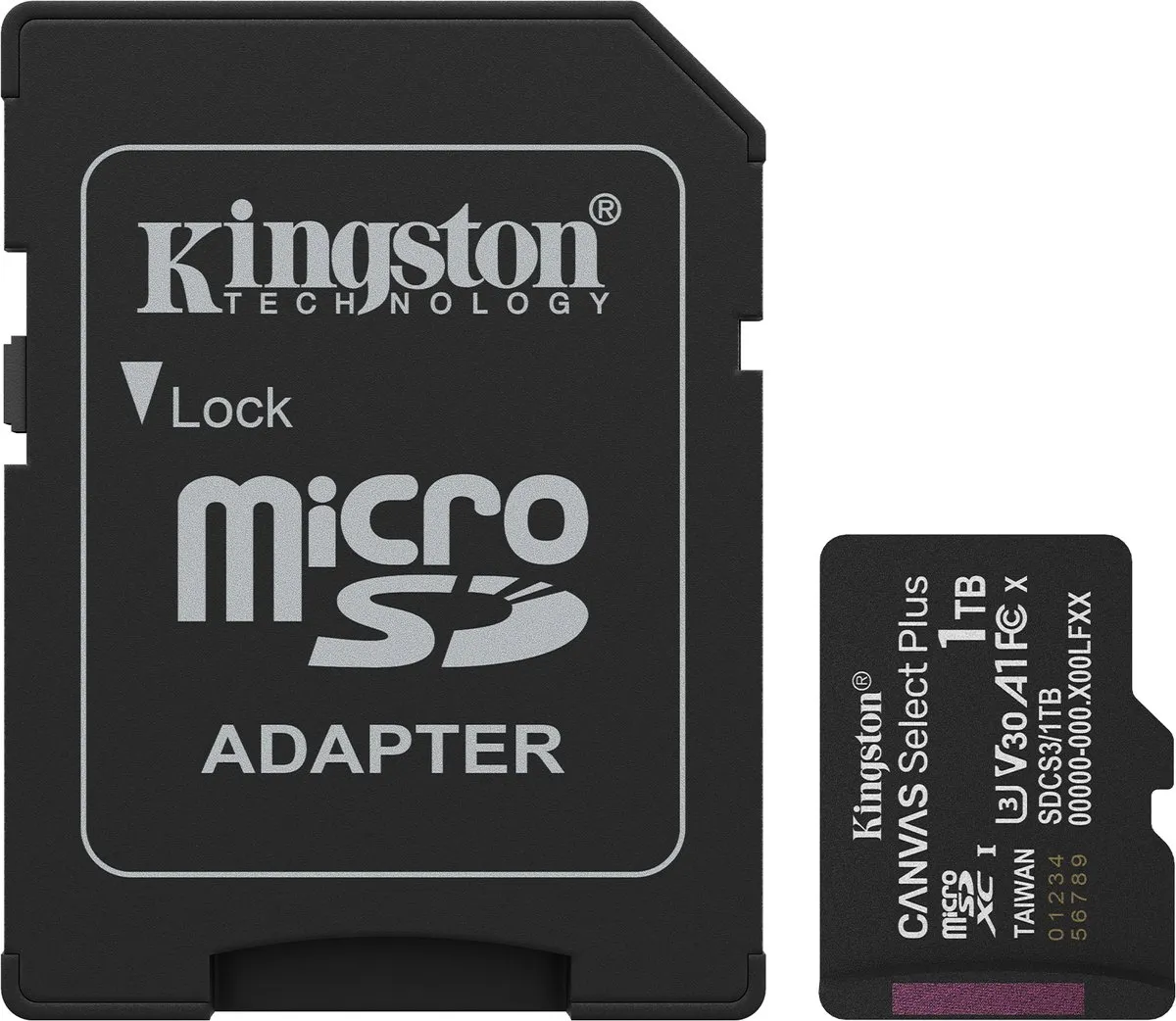 Kingston Canvas Select Plus SDCS3/1TB microSDXC 1TB - met adapter