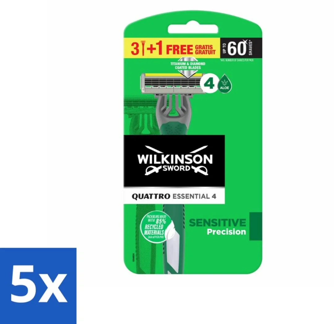 Wilkinson Sword Quattro Essential 4 Wegwerpscheermesjes - 4 Stuks