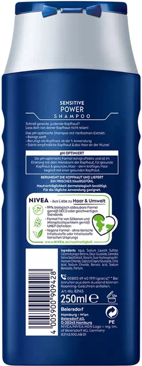 NIVEA Men Shampoo Sensitive Power 250ml