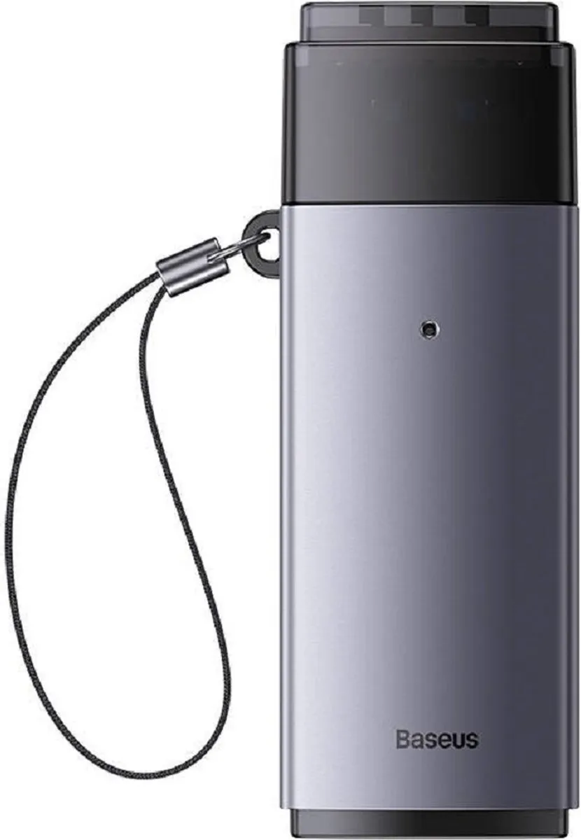 Baseus Lite WKQX060013 USB SD/TF-kaartlezer - Grijs