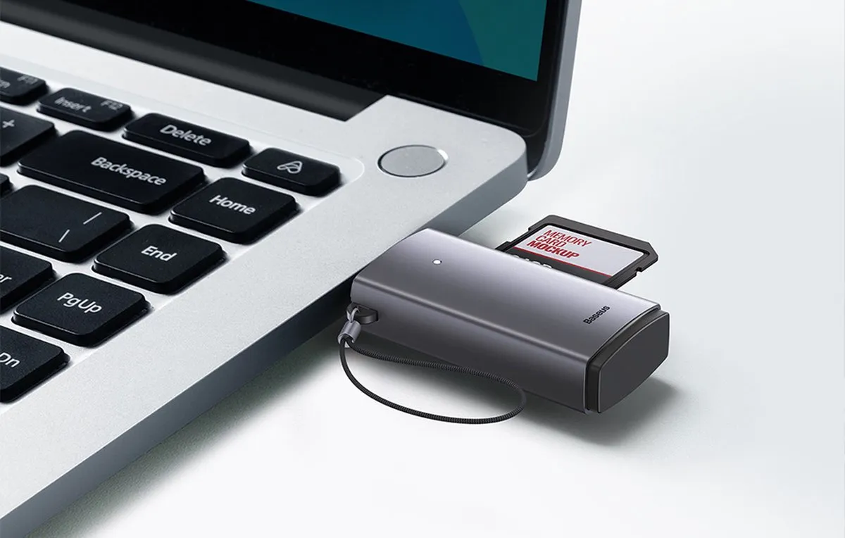 Baseus Lite WKQX060013 USB SD/TF-kaartlezer - Grijs - afbeelding 6 van 6