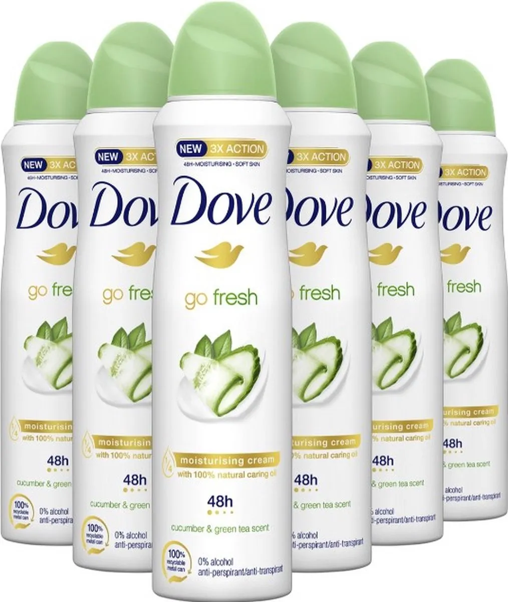 Dove Go Fresh Komkommer Deodorant Spray - 6x150ml