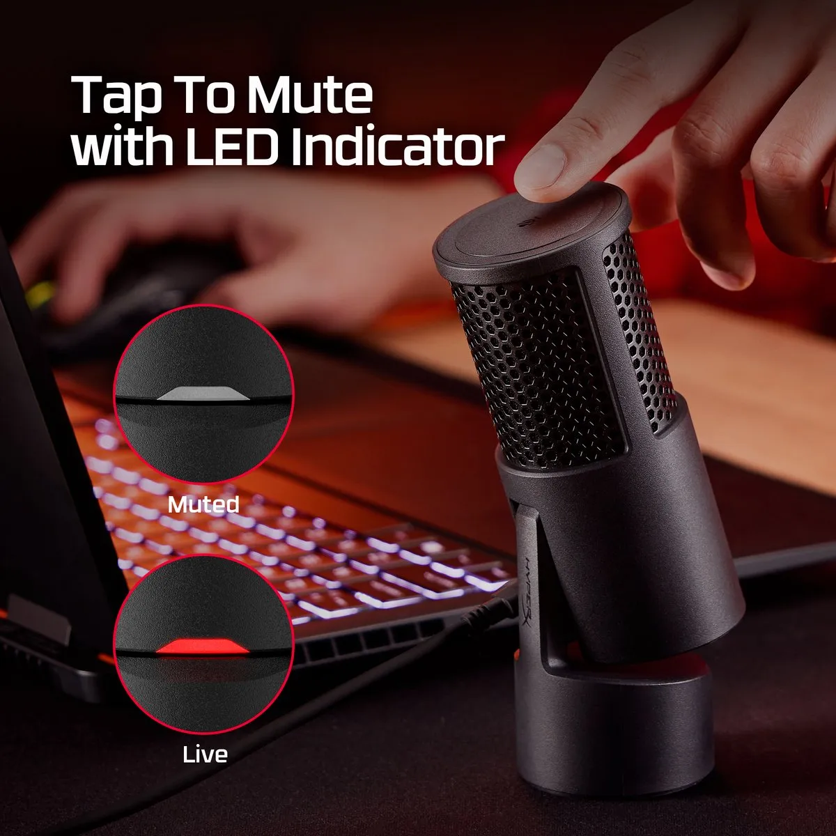 HyperX SoloCast 2 AR0A0AA USB Gaming Microfoon - Zwart