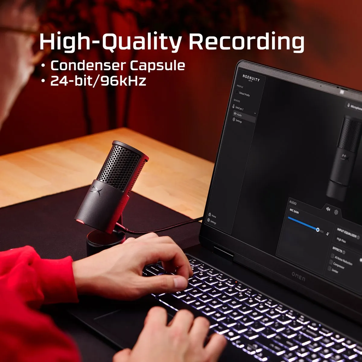 HyperX SoloCast 2 AR0A0AA USB Gaming Microfoon - Zwart - afbeelding 6 van 6