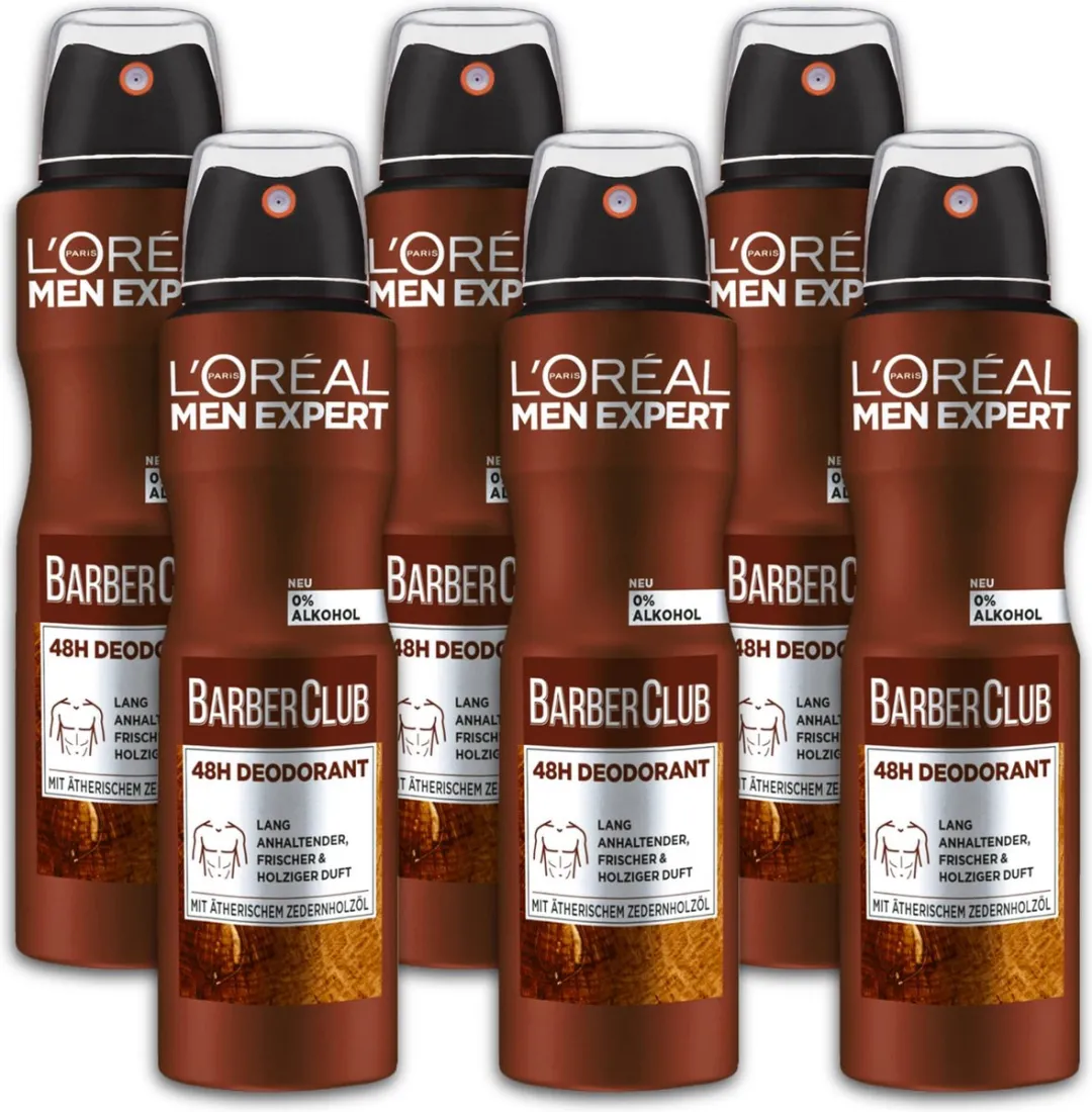L'Oréal Men Expert Barber Club Deospray 150ml - 6 Stuks