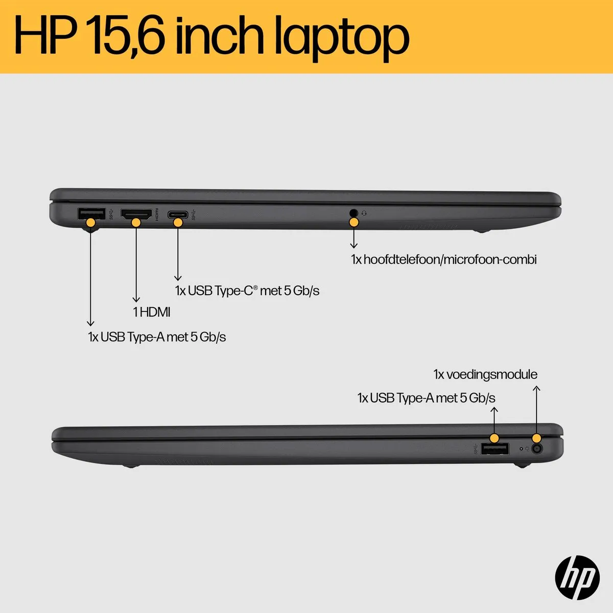 HP 15-fc0953nd Laptop - AMD Ryzen 5 7520U 8GB 512GB SSD - Grijs