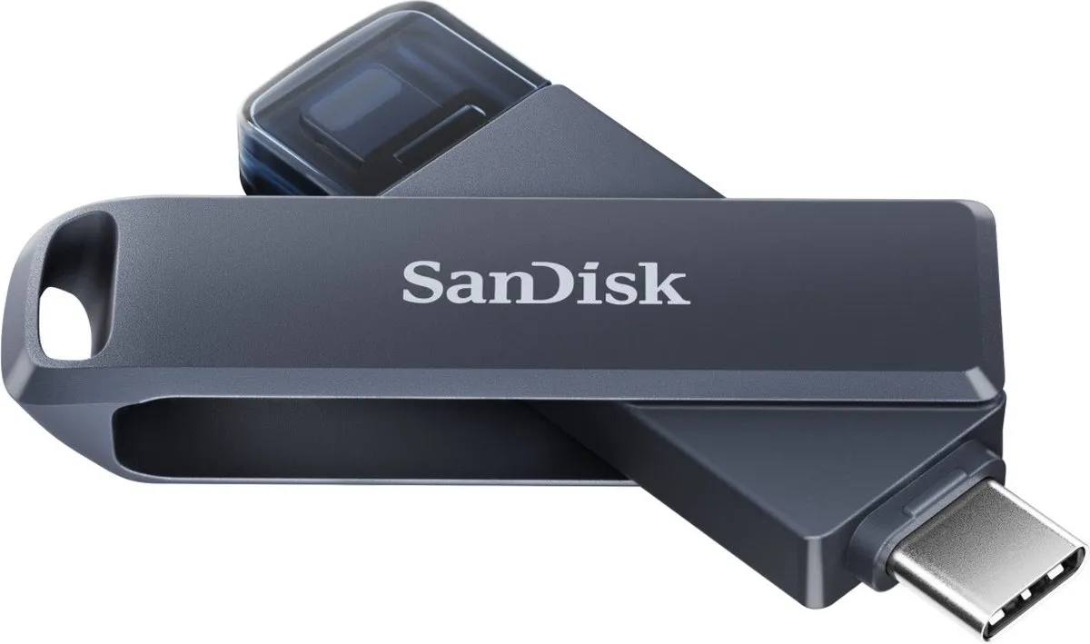 SanDisk Phone Drive Lightning USB-C 64GB - Blauw