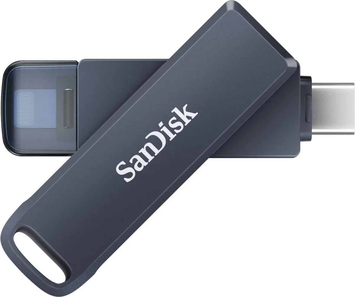 SanDisk Phone Drive Lightning USB-C 64GB - Blauw