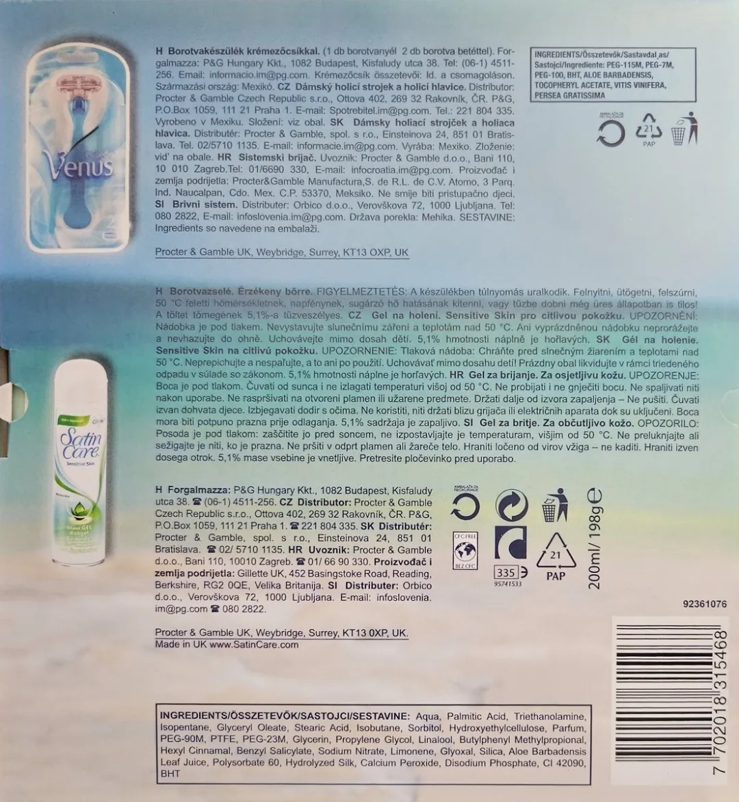 Gillette Venus Combi Scheerhouder met 2 Mesjes - Blauw/ Groen